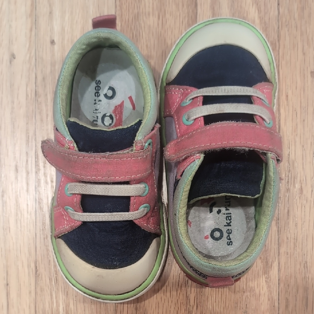 See Kai Run Kids' Navy and Pink Sneakers